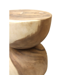 Stolik Stołek Owal okrągły pełne drewno TEAK 45x40cm